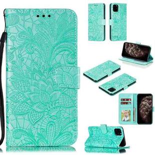 Lace Flower Horizontal Flip Leather Case with Holder & Card Slots & Wallet for iPhone 11 Pro Max(Green)