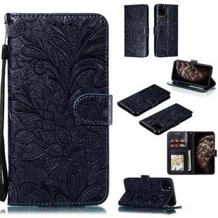 Lace Flower Horizontal Flip Leather Case with Holder & Card Slots & Wallet for iPhone 11 Pro Max(Dark Blue)