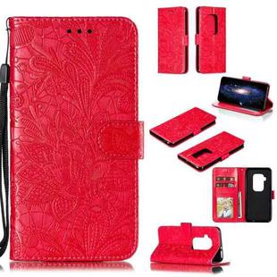 Lace Flower Horizontal Flip Leather Case with Holder & Card Slots & Wallet for Motorola One Pro(Red)