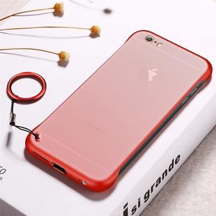 Frosted Anti-skidding TPU Protective Case with Metal Ring for iPhone 6(Red)