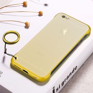 Frosted Anti-skidding TPU Protective Case with Metal Ring for iPhone 6(Yellow)