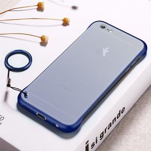 Frosted Anti-skidding TPU Protective Case with Metal Ring for iPhone 6(Blue)