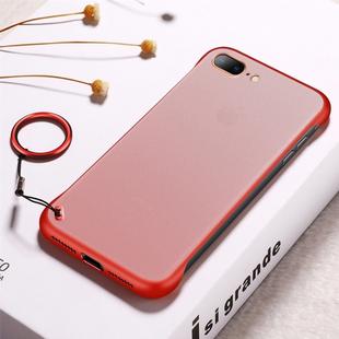 Frosted Anti-skidding TPU Protective Case with Metal Ring for iPhone 7 Plus / 8 Plus(Red)