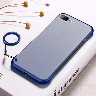 Frosted Anti-skidding TPU Protective Case with Metal Ring for iPhone 7 Plus / 8 Plus(Blue)