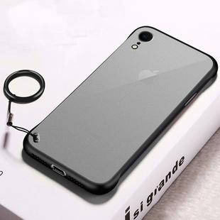 Frosted Anti-skidding TPU Protective Case with Metal Ring for iPhone XR(Black)