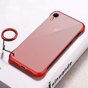 Frosted Anti-skidding TPU Protective Case with Metal Ring for iPhone XR(Red)