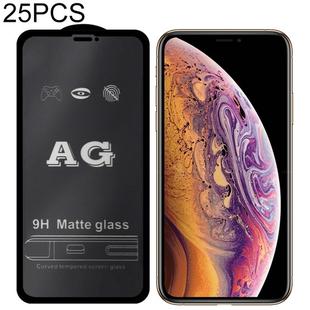 For iPhone XS Max / 11 Pro Max 25pcs AG Matte Frosted Full Cover Tempered Glass Film
