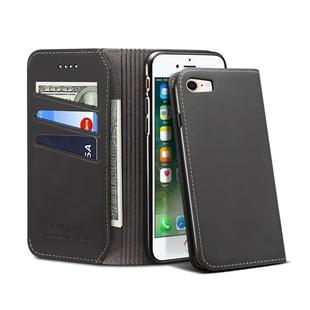 PU + TPU Horizontal Flip Leather Case with Holder & Card Slots & Wallet for iPhone 7 / 8(Black)