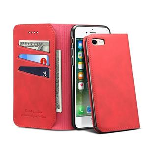 PU + TPU Horizontal Flip Leather Case with Holder & Card Slots & Wallet for iPhone 7 / 8(Red)