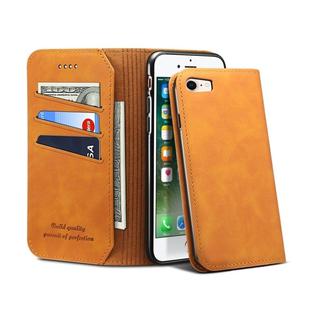 PU + TPU Horizontal Flip Leather Case with Holder & Card Slots & Wallet for iPhone 7 / 8(Khaki)