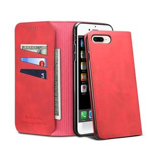 PU + TPU Horizontal Flip Leather Case with Holder & Card Slots & Wallet for iPhone 7 Plus / 8 Plus(Red)