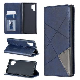 Rhombus Texture Horizontal Flip Magnetic Leather Case with Holder & Card Slots & Wallet For Galaxy Note10+(Blue)