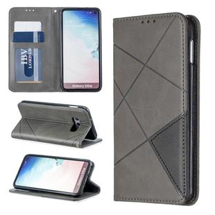 Rhombus Texture Horizontal Flip Magnetic Leather Case with Holder & Card Slots & Wallet For Galaxy S10e(Grey)