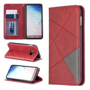 Rhombus Texture Horizontal Flip Magnetic Leather Case with Holder & Card Slots & Wallet For Galaxy S10e(Red)