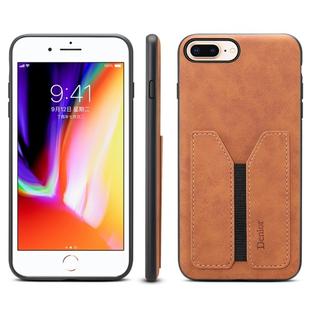PU + TPU Protective Case with Card Slots for iPhone 7 Plus / 8 Plus(Brown)