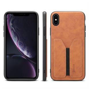 PU + TPU Protective Case with Card Slots for iPhone XR(Brown)