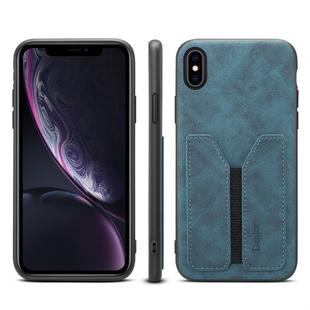 PU + TPU Protective Case with Card Slots for iPhone XS Max(Blue)
