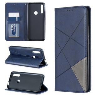 Rhombus Texture Horizontal Flip Magnetic Leather Case with Holder & Card Slots For Huawei P Smart Z / Y9 Prime (2019)(Blue)