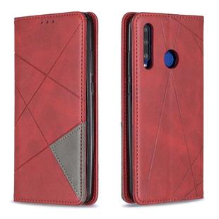 Rhombus Texture Horizontal Flip Magnetic Leather Case with Holder & Card Slots For Huawei P Smart+ 2019 / Honor 10i (Honor 20 lite)(Red)