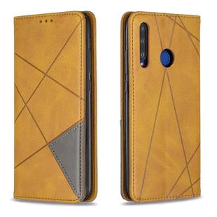 Rhombus Texture Horizontal Flip Magnetic Leather Case with Holder & Card Slots For Huawei P Smart+ 2019 / Honor 10i (Honor 20 lite)(Yellow)