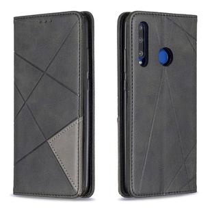 Rhombus Texture Horizontal Flip Magnetic Leather Case with Holder & Card Slots For Huawei P Smart+ 2019 / Honor 10i (Honor 20 lite)(Black)