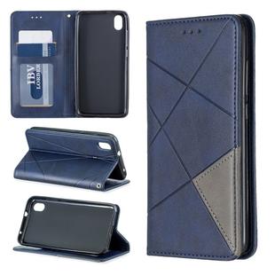 Rhombus Texture Horizontal Flip Magnetic Leather Case with Holder & Card Slots For Xiaomi Redmi 7A(Blue)