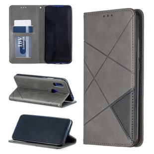 Rhombus Texture Horizontal Flip Magnetic Leather Case with Holder & Card Slots For Xiaomi Redmi 7(Grey)