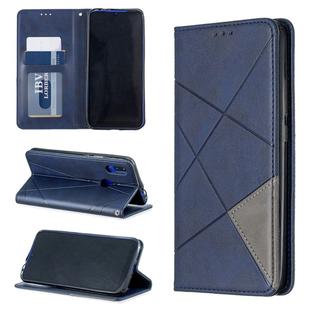 Rhombus Texture Horizontal Flip Magnetic Leather Case with Holder & Card Slots For Xiaomi Redmi 7(Blue)