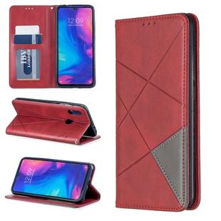 Rhombus Texture Horizontal Flip Magnetic Leather Case with Holder & Card Slots For Xiaomi Redmi Note 7(Red)