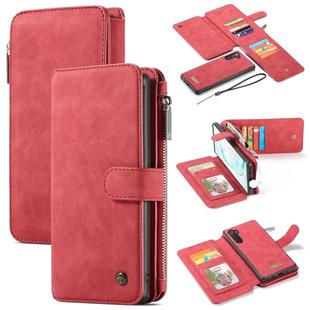 CaseMe-007 Detachable Multifunctional Horizontal Flip Leather Case with Card Slot & Holder & Zipper Wallet & Photo Frame for Galaxy Note 10(Red)