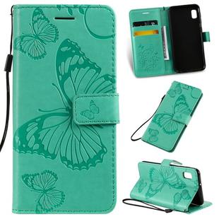 Pressed Printing Butterfly Pattern Horizontal Flip PU Leather Case with Holder & Card Slots & Wallet & Lanyard For Galaxy A80(Green)