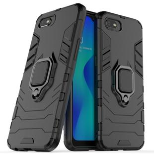 Panther PC + TPU Shockproof Protective Case with Magnetic Ring Holder for OPPO Realme C2(Black)
