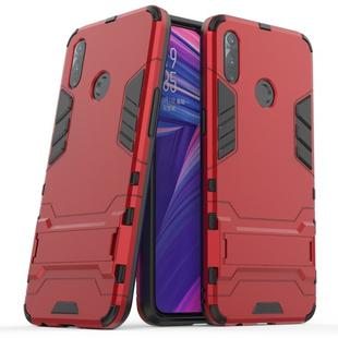 Shockproof PC + TPU Case with Holder for OPPO Realme 3(Red)