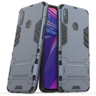 Shockproof PC + TPU Case with Holder for OPPO Realme 3(Navy)