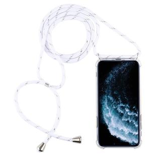 Four-Corner Anti-Fall Transparent TPU Mobile Phone Case With Lanyard for iPhone 11 Pro(White)