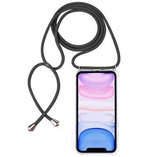 Four-Corner Anti-Fall Transparent TPU Mobile Phone Case With Lanyard for iPhone 11(Grey)