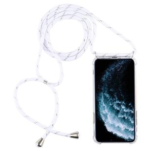 Four-Corner Anti-Fall Trasparent TPU Mobile Phone Case With Lanyard for iPhone 11 Pro Max(White)