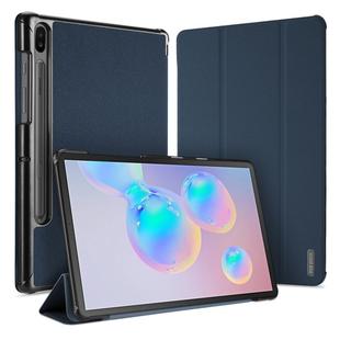 DUX DUCIS Domo Series Horizontal Flip Magnetic PU Leather Case with Three-folding Holder & Sleep / Wake-up Function for Galaxy Tab S6 / T860(Blue)