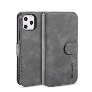 DG.MING Retro Oil Side Horizontal Flip Case with Holder & Card Slots & Wallet for iPhone 11 Pro(Grey)