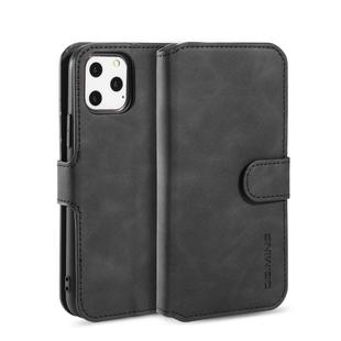 DG.MING Retro Oil Side Horizontal Flip Case with Holder & Card Slots & Wallet for iPhone 11 Pro Max(Black)