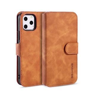 DG.MING Retro Oil Side Horizontal Flip Case with Holder & Card Slots & Wallet for iPhone 11 Pro Max(Brown)