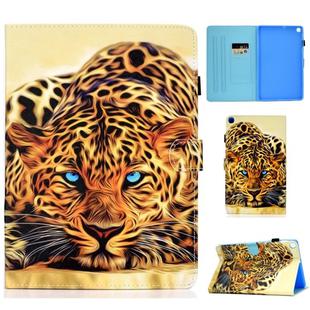 Colored Drawing Pattern Horizontal Flip PU Leather Case with Holder & Card Slots For Galaxy Tab A 10.1 (2019) / T510 / T515(Leopard)