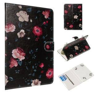 For 7 inch Universal Tablet PC Colored Drawing Pattern Horizontal Flip PU Leather Case with Holder & Card Slots(Black Marble)