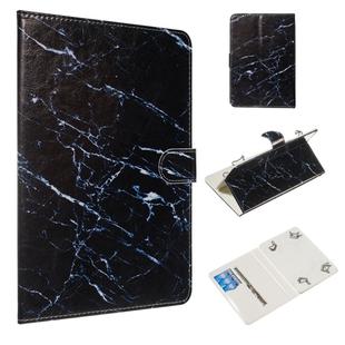 For 8 inch Universal Tablet PC Colored Drawing Pattern Horizontal Flip PU Leather Case with Holder & Card Slots(Black Marble)