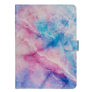 For 10 inch Universal Tablet PC Colored Drawing Pattern Horizontal Flip PU Leather Case with Holder & Card Slots(Pink Blue Marble)