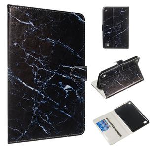 For Amazon Kindle Fire 7 2015 / 2017 Colored Drawing Pattern Horizontal Flip PU Leather Case with Holder & Card Slots(Black Marble)