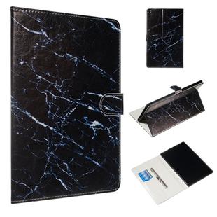 For Amazon Kindle HD10 2017 Colored Drawing Pattern Horizontal Flip PU Leather Case with Holder & Card Slots(Black Marble)