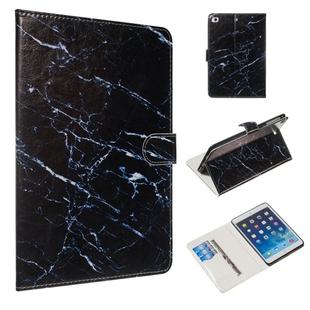 For iPad mini 5 / 4 / 3 / 2 / 1 Colored Drawing Pattern Horizontal Flip PU Leather Case with Holder & Card Slots(Black Marble)