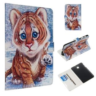 For Galaxy Tab A 8.0 (2018) / T387 Colored Drawing Pattern Horizontal Flip PU Leather Case with Holder & Card Slots(Tiger)