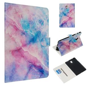 For Galaxy Tab A 10.5 / T590 Colored Drawing Pattern Horizontal Flip PU Leather Case with Holder & Card Slots(Pink Blue Marble)